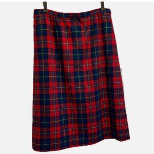 Vintage 80s Pendleton Womens 16 Authentic Boyd Tartan Plaid Wool Knee Skirt USA